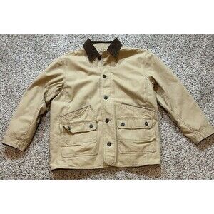 Orvis Chore Coat Mens XL Khaki Tan Quilt Lined Field Corduroy Collar Jacket